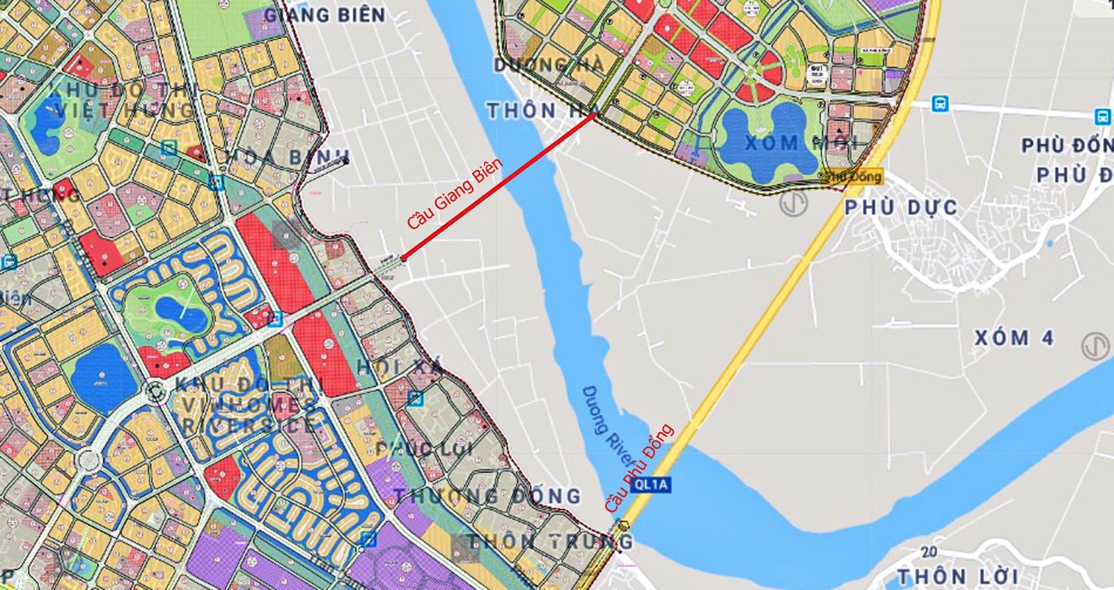 Cầu Giang Biên và đường nối hai đầu cầu